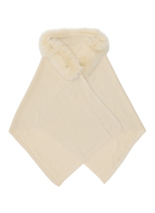 首图 - 点击放大 - LANE’S - Fur Collar Wool Cashmere Knit Shawl