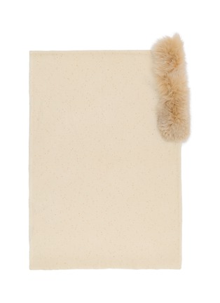 细节 - 点击放大 - LANE’S - Fur Collar Wool Cashmere Knit Shawl