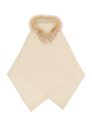 首图 - 点击放大 - LANE’S - Fur Collar Wool Cashmere Knit Shawl