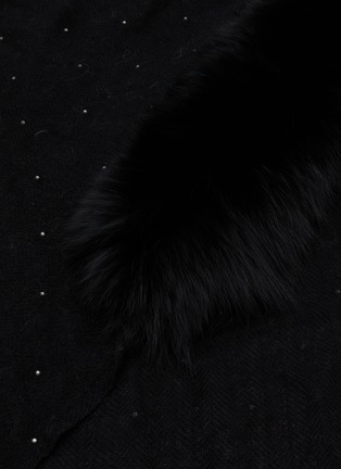 细节 - 点击放大 - LANE’S - Embellished Fur Collar Wool Cashmere Shawl