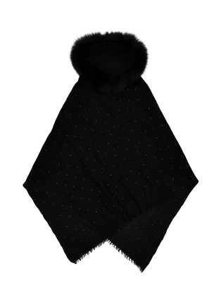 首图 - 点击放大 - LANE’S - Embellished Fur Collar Wool Cashmere Shawl