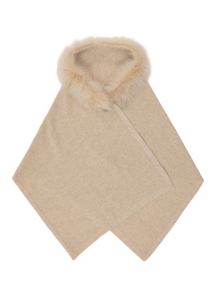 首图 - 点击放大 - LANE’S - Fur Collar Wool Cashmere Knit Shawl