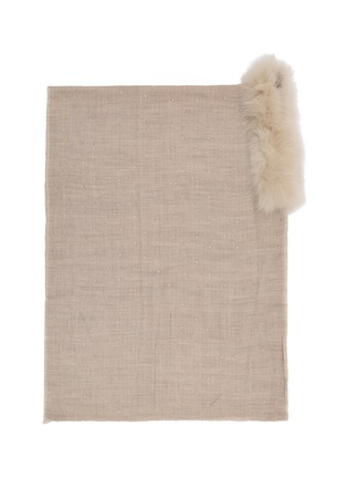 细节 - 点击放大 - LANE’S - Embellished Fur Collar Wool Cashmere Shawl