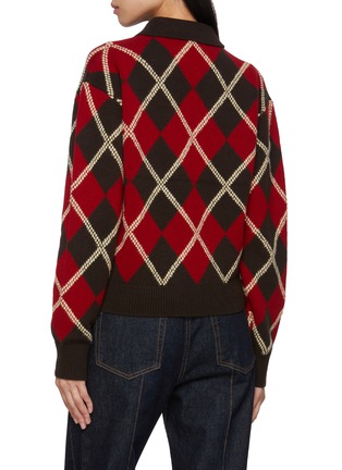 背面 - 点击放大 - GUEST IN RESIDENCE - Collegiate Long Sleeve Argyle Knit Polo Shirt