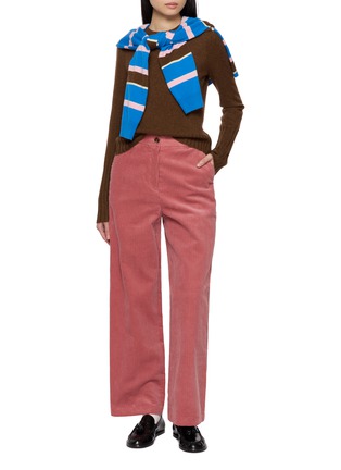 模特儿示范图 - 点击放大 - GUEST IN RESIDENCE - Shrunken Crewneck Cashmere Knit Sweater