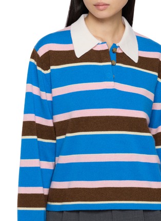  - GUEST IN RESIDENCE - Cropped Striped Knit Cashmere Rugby Sweatshirt