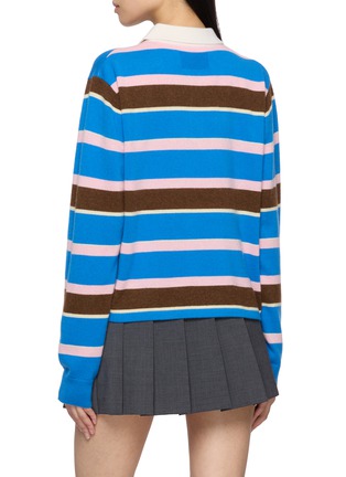 背面 - 点击放大 - GUEST IN RESIDENCE - Cropped Striped Knit Cashmere Rugby Sweatshirt
