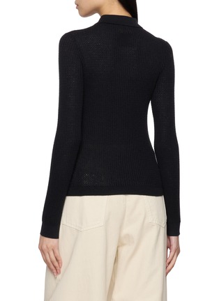 背面 - 点击放大 - GUEST IN RESIDENCE - Long Sleeve Shrunken Cashmere Knit Polo Top