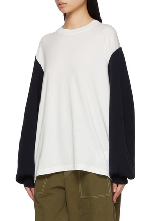细节 - 点击放大 - FAFAMOON - Layered Knit Sweatshirt Two-Piece Set