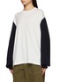 细节 - 点击放大 - FAFAMOON - Layered Knit Sweatshirt Two-Piece Set