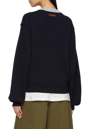 背面 - 点击放大 - FAFAMOON - Layered Knit Sweatshirt Two-Piece Set
