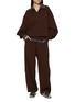 模特儿示范图 - 点击放大 - FAFAMOON - Shirt Layered Two-Piece Hoodie