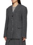 细节 - 点击放大 - FAFAMOON - Knit Stand Collar Wide Shoulder Waist Cinched Blazer