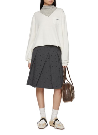 模特儿示范图 - 点击放大 - FAFAMOON - Long Sleeve Scarf Top