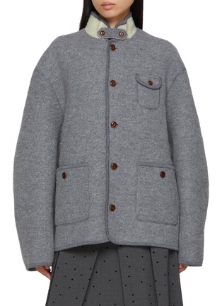 首图 - 点击放大 - FAFAMOON - Stand Collar Knit Coat