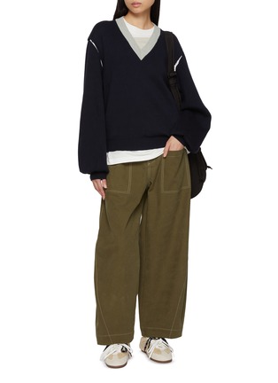 模特儿示范图 - 点击放大 - FAFAMOON - Cocoon Workwear Jeans