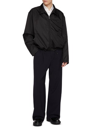 模特儿示范图 - 点击放大 - PRADA - Triangle Logo Zip Up Shirt Jacket