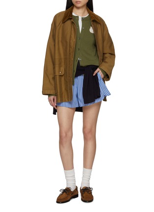 模特儿示范图 - 点击放大 - BAZ & FRIENDS - X DREYDEN 混羊毛 BAZ 图案针织开衫