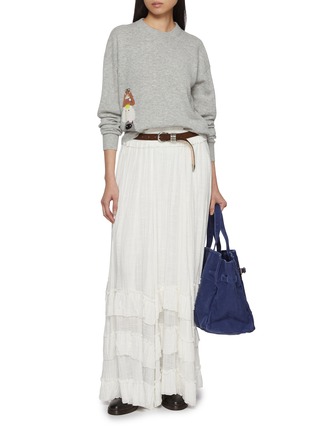 模特儿示范图 - 点击放大 - BAZ & FRIENDS - X DREYDEN 混羊毛 MINI MONSTER CREW 图案针织衫