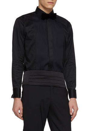 模特儿示范图 - 点击放大 - ETON - Pleated Bib Front Cotton Shirt