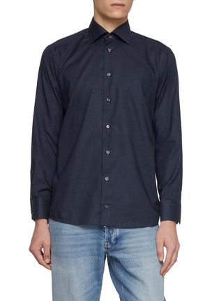 首图 - 点击放大 - ETON - Slim Fit Cutaway Collar Micro Check Shirt