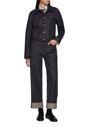 模特儿示范图 - 点击放大 - THOM BROWNE - Straight Leg Japanese Selvedge Denim Pants
