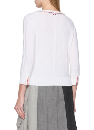 背面 - 点击放大 - THOM BROWNE - 蕾丝边针织开衫