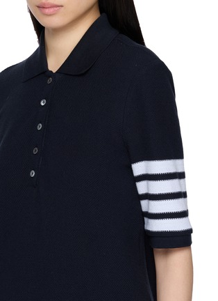  - THOM BROWNE - 4-Bar Textured Piqué Polo Dress
