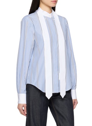 细节 - 点击放大 - THOM BROWNE - Striped Bow Tie Shirt