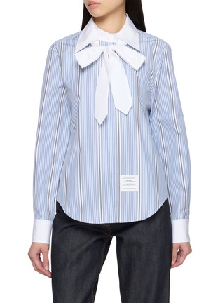 首图 - 点击放大 - THOM BROWNE - Striped Bow Tie Shirt