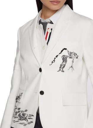  - THOM BROWNE - Illustrated Unconstructed Cotton Canvas Blazer