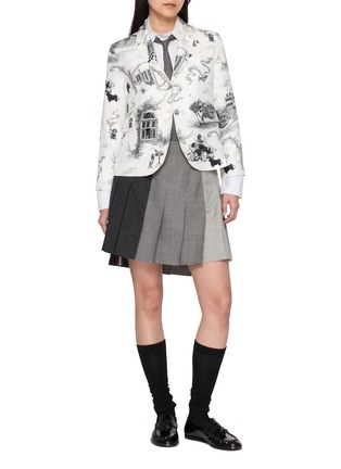 模特儿示范图 - 点击放大 - THOM BROWNE - Unconstructed Hector Toile Silk Blazer