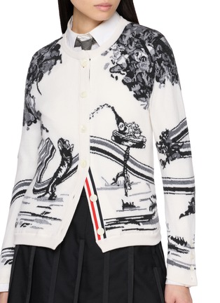  - THOM BROWNE - Intarsia Hector Toile Cashmere Jersey Cardigan