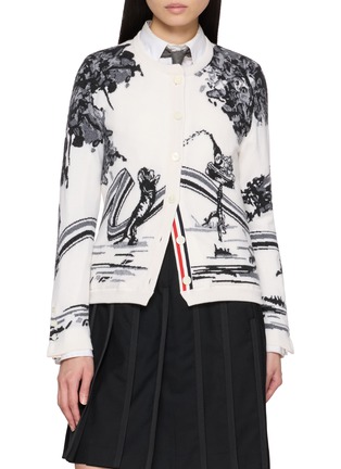 首图 - 点击放大 - THOM BROWNE - Intarsia Hector Toile Cashmere Jersey Cardigan