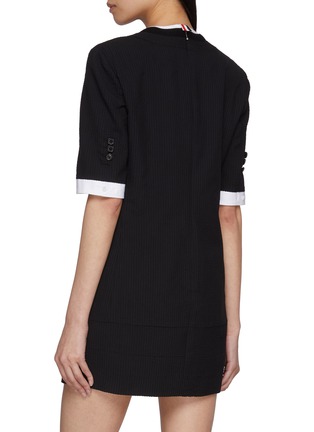 背面 - 点击放大 - THOM BROWNE - Mini Trompe-l'œil Patch Pocket Wool Seersucker Dress