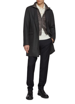模特儿示范图 - 点击放大 - PT TORINO - Slim Fit Fleece Wool Pants