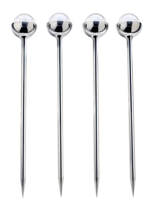 首图 –点击放大 首图 –点击放大 - ANNA NEW YORK - Hospitality Crystal Embellished Cocktail Picks Set of 4 — Silver