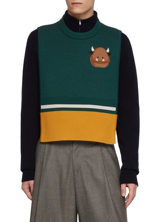 细节 - 点击放大 - BAZ & FRIENDS - X CYNTHIA & XIAO 羊毛 MAX 图案针织套头背心