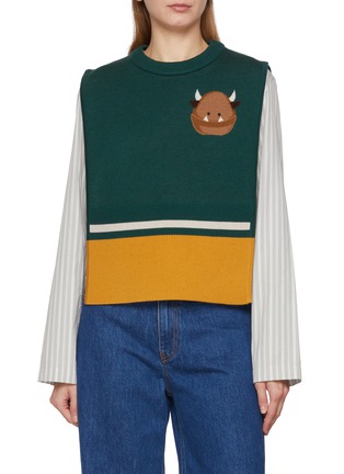 首图 - 点击放大 - BAZ & FRIENDS - X CYNTHIA & XIAO 羊毛 MAX 图案针织套头背心