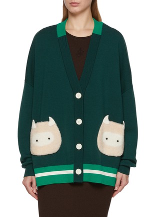 首图 - 点击放大 首图 - 点击放大 - BAZ & FRIENDS - X CYNTHIA & XIAO 羊毛 BAZ 图案针织开衫