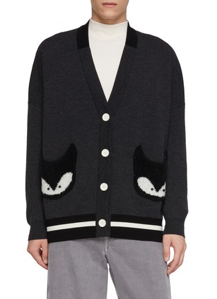 细节 - 点击放大 - BAZ & FRIENDS - X CYNTHIA & XIAO 羊毛 ROX 图案针织开衫