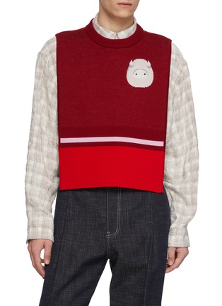 细节 - 点击放大 - BAZ & FRIENDS - X CYNTHIA & XIAO 羊毛 BAZ 图案针织套头背心