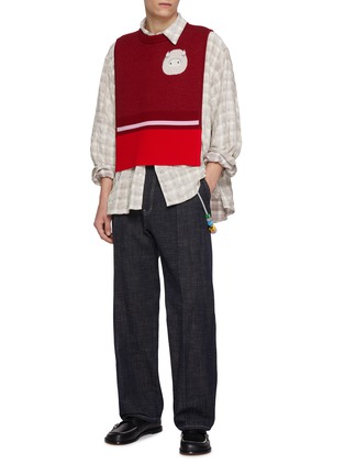 细节 - 点击放大 - BAZ & FRIENDS - X CYNTHIA & XIAO 羊毛 BAZ 图案针织套头背心