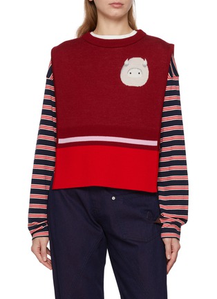 首图 - 点击放大 首图 - 点击放大 - BAZ & FRIENDS - X CYNTHIA & XIAO 羊毛 BAZ 图案针织套头背心