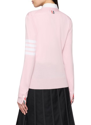背面 - 点击放大 - THOM BROWNE - 4-Bar Relaxed Fit V-Neck Wool Knit Cardigan