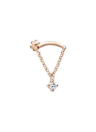 首图 - 点击放大 - MARIA TASH - Prong Set Diamond 18K Rose Gold Drape Single Threaded Stud Earring
