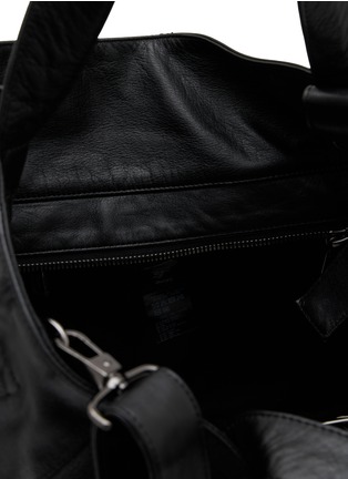 细节 - 点击放大 - DISCORD YOHJI YAMAMOTO - 褶皱皮革手袋