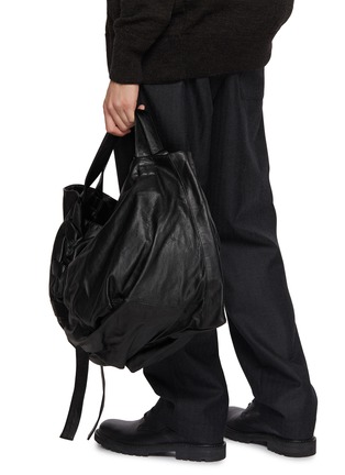 正面 -点击放大 - DISCORD YOHJI YAMAMOTO - 褶皱皮革手袋