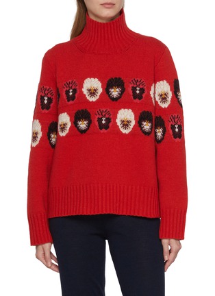 首图 - 点击放大 首图 - 点击放大 - WE NORWEIGIANS - X Markarian Intarsia Floral Turtleneck Knit Sweater