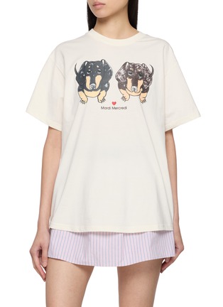 首图 - 点击放大 - MARDI MERCREDI - Ddanji Twin Dachshund Graphic Cotton T-Shirt